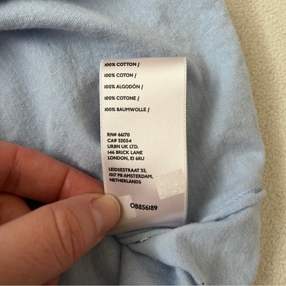 Free People We The Free The Perfect Tee Light Blue Casual Cotton Cropped Basic - Picture 11 of 11